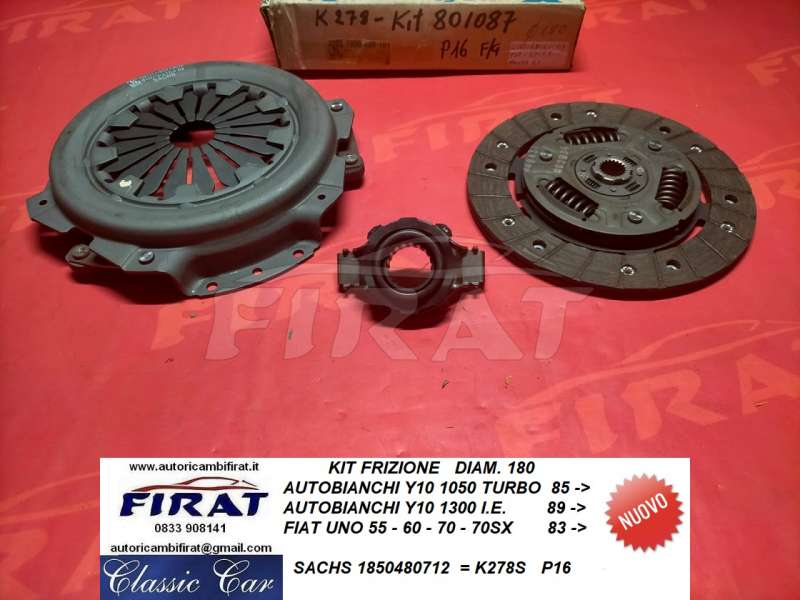 KIT FRIZIONE FIAT UNO - PANDA - Y10 (SACHS) - Clicca l'immagine per chiudere